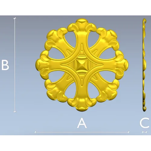 Ornate Six-Lobed Rosette - STL 3D Model for CNC