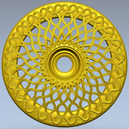 Interlace Sun Rosette - STL 3D model for CNC milling