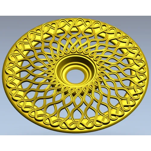 Interlace Sun Rosette - STL 3D model for CNC milling