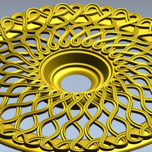 Interlace Sun Rosette - STL 3D model for CNC milling