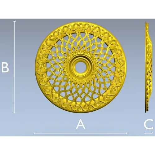 Interlace Sun Rosette - STL 3D model for CNC milling