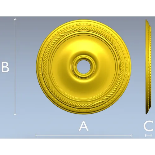 Rope-and-Bead Ceiling Rosette - STL 3D Model for CNC