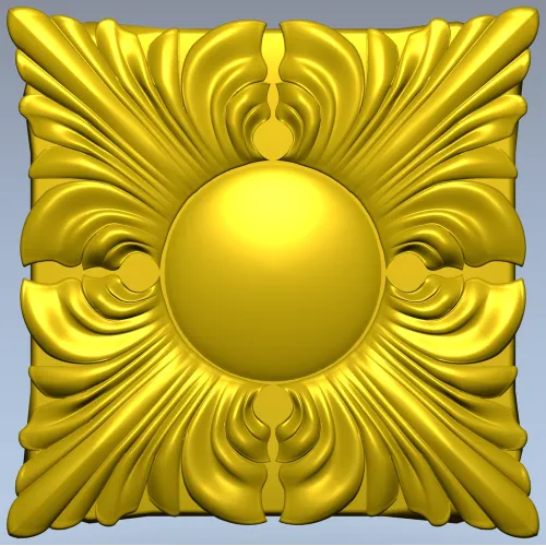 Acanthus Sun Rosette STL for CNC