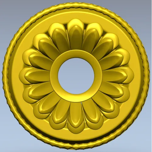 Sunburst Rosette Medallion - 3D STL Model for CNC