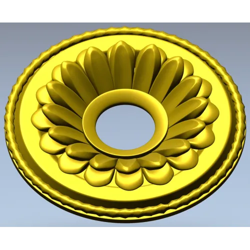 Sunburst Rosette Medallion - 3D STL Model for CNC