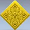Heartleaf Rosette - STL 3D model for CNC carving