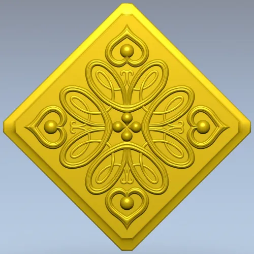 Heartleaf Rosette - STL 3D model for CNC carving