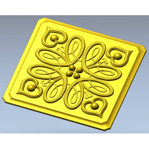 Heartleaf Rosette - STL 3D model for CNC carving