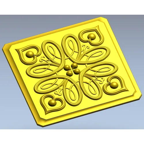 Heartleaf Rosette - STL 3D model for CNC carving