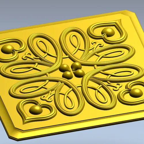 Heartleaf Rosette - STL 3D model for CNC carving