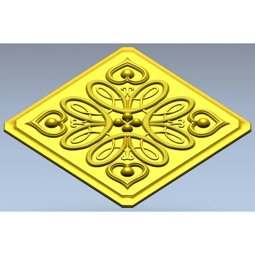 Heartleaf Rosette - STL 3D model for CNC carving
