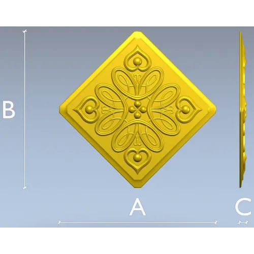 Heartleaf Rosette - STL 3D model for CNC carving