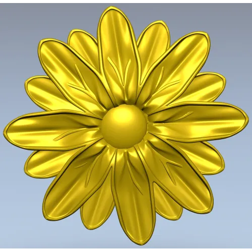 Floral Rosette STL for CNC - Daisy Medallion 3D Model