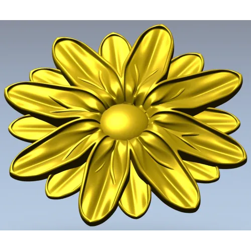 Floral Rosette STL for CNC - Daisy Medallion 3D Model