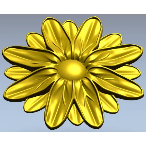 Floral Rosette STL for CNC - Daisy Medallion 3D Model