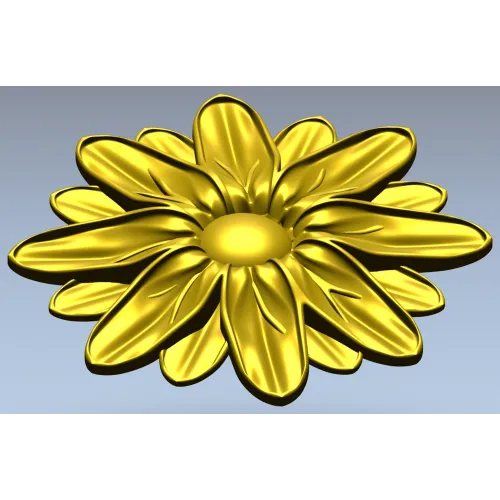 Floral Rosette STL for CNC - Daisy Medallion 3D Model