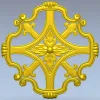 Florentine Rosette STL - decorative medallion 3D model for CNC