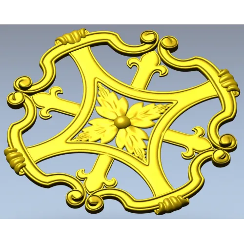 Florentine Rosette STL - decorative medallion 3D model for CNC