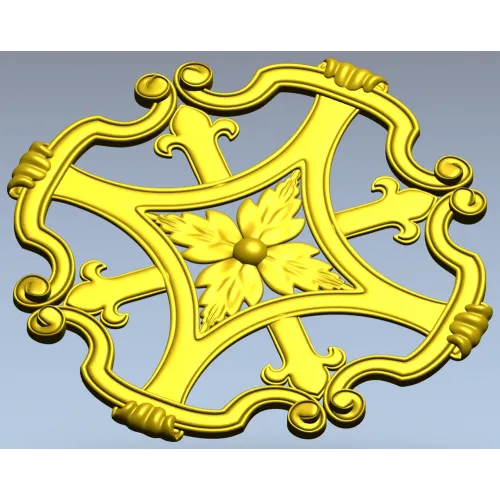 Florentine Rosette STL - decorative medallion 3D model for CNC