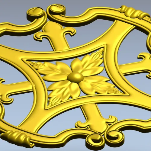 Florentine Rosette STL - decorative medallion 3D model for CNC