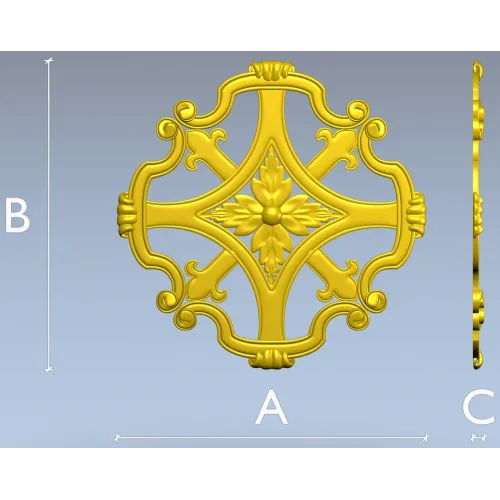 Florentine Rosette STL - decorative medallion 3D model for CNC