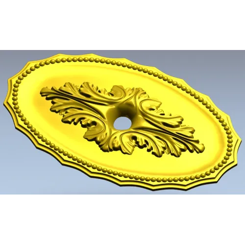 Oval Acanthus Rosette - STL 3D model for CNC milling