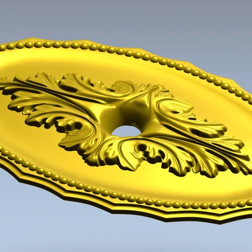 Oval Acanthus Rosette - STL 3D model for CNC milling