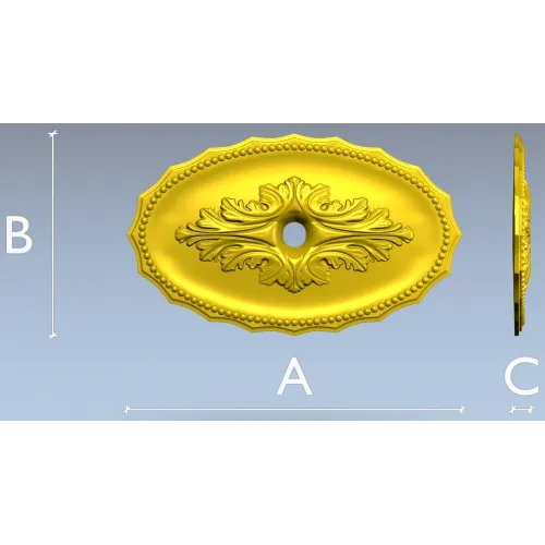 Oval Acanthus Rosette - STL 3D model for CNC milling