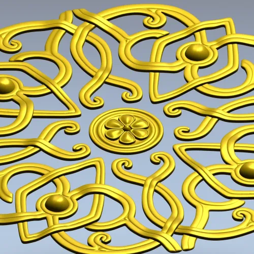 Aurelia Rosette - ornate round STL for CNC carving