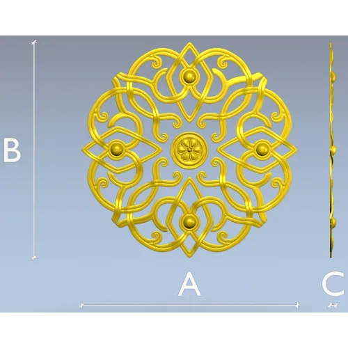 Aurelia Rosette - ornate round STL for CNC carving