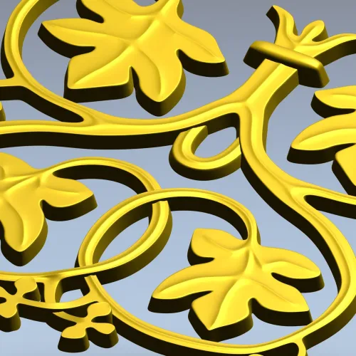 Vineleaf Rosette - STL 3D model for CNC