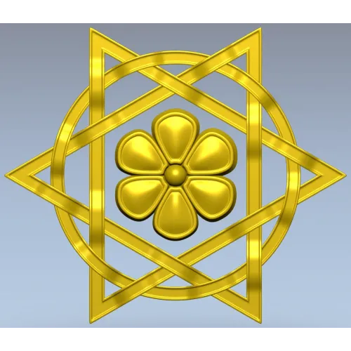 Starflower Rosette - STL 3D model for CNC milling