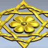 Starflower Rosette - STL 3D model for CNC milling