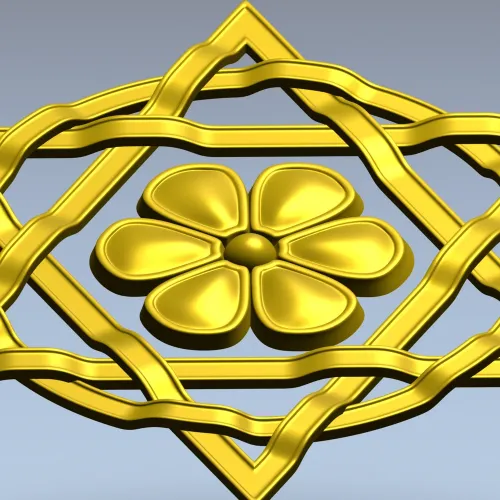Starflower Rosette - STL 3D model for CNC milling