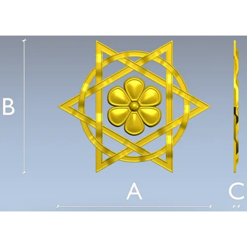 Starflower Rosette - STL 3D model for CNC milling