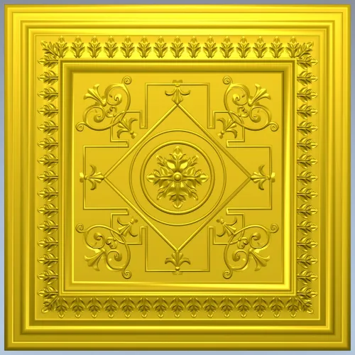 Classic Square Rosette - STL 3D model for CNC