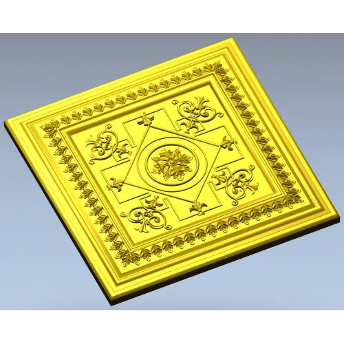 Classic Square Rosette - STL 3D model for CNC