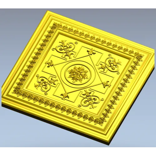 Classic Square Rosette - STL 3D model for CNC