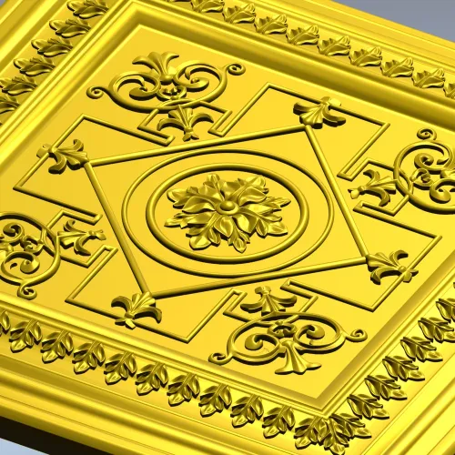 Classic Square Rosette - STL 3D model for CNC