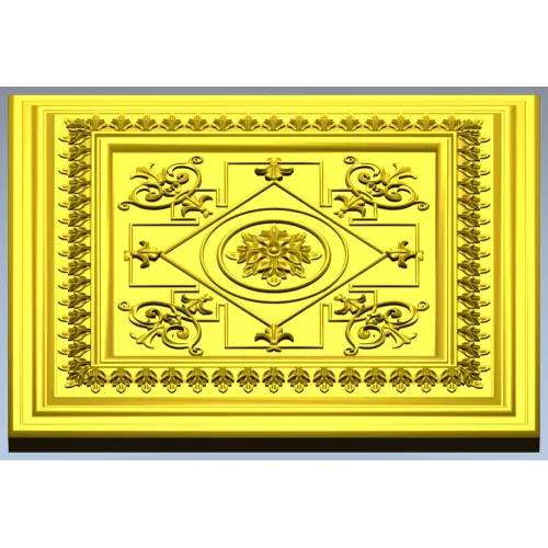 Classic Square Rosette - STL 3D model for CNC