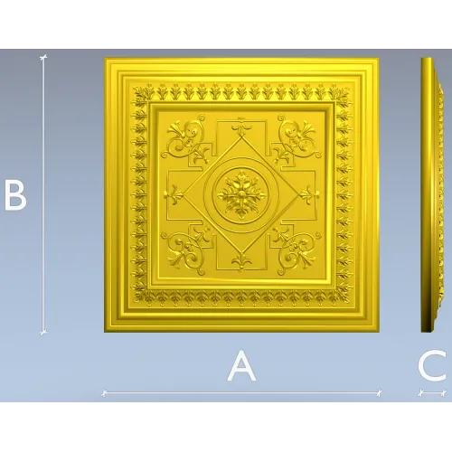 Classic Square Rosette - STL 3D model for CNC