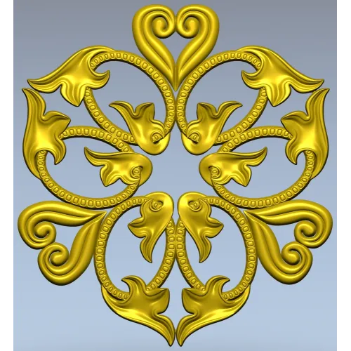 Regal Fleur Rosette - STL 3D model for CNC carving