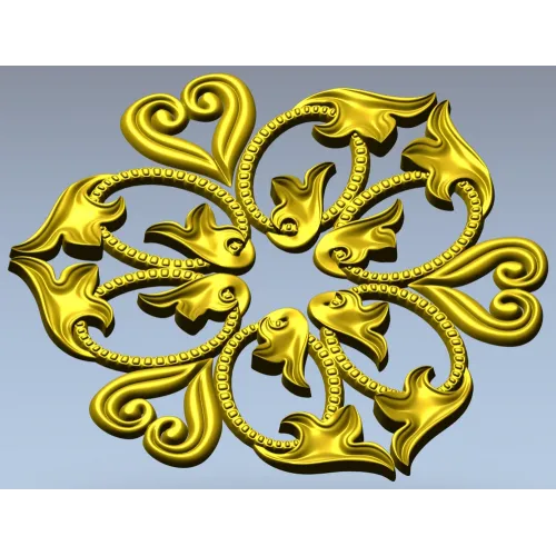 Regal Fleur Rosette - STL 3D model for CNC carving