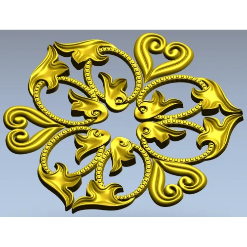 Regal Fleur Rosette - STL 3D model for CNC carving