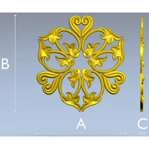 Regal Fleur Rosette - STL 3D model for CNC carving