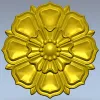 Decorative Floral Rosette STL for CNC - High Relief 3D Model