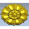 Decorative Floral Rosette STL for CNC - High Relief 3D Model