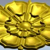 Decorative Floral Rosette STL for CNC - High Relief 3D Model