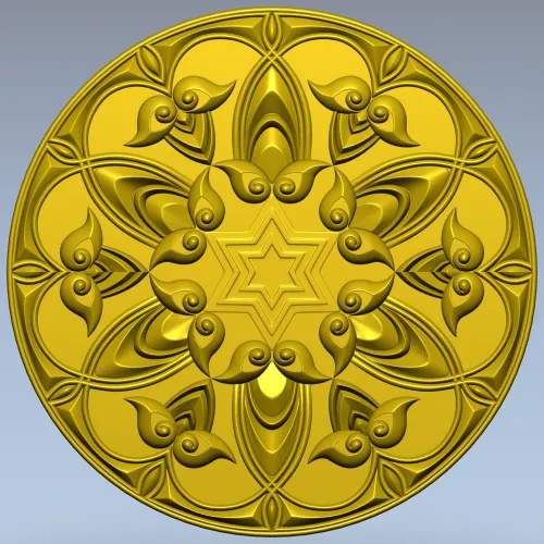 Ornamental Star Rosette STL 3D Model for CNC