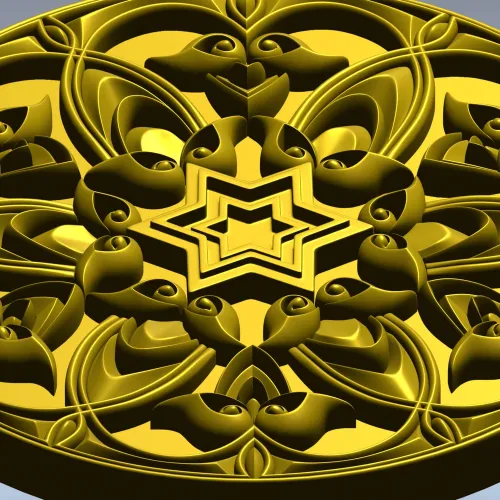 Ornamental Star Rosette STL 3D Model for CNC